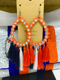 Astros Rhinestone Tassel Earrings